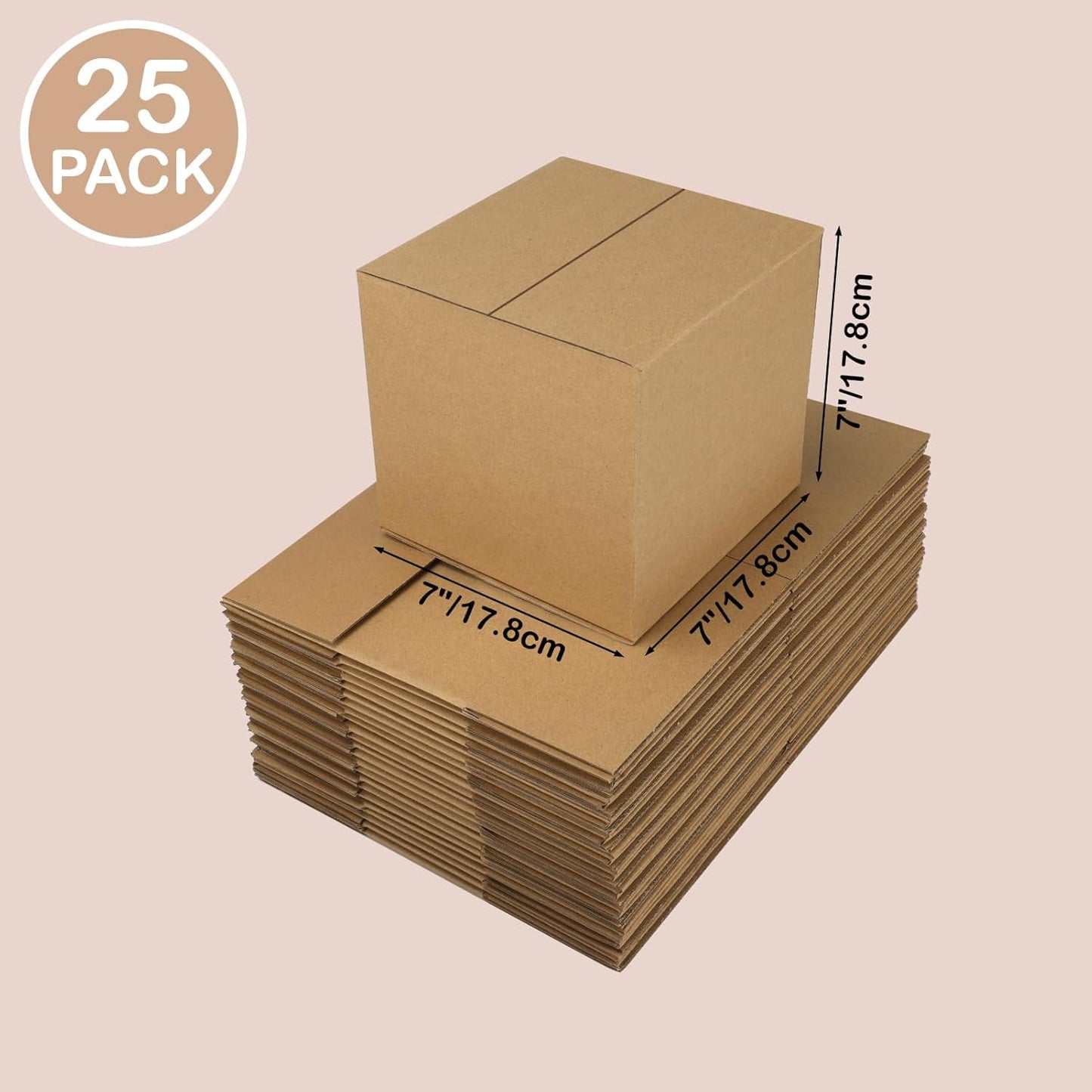 7X7X7 Inches Shipping Boxes Small Cardboard Boxes for Packing, Moving, Mailing,