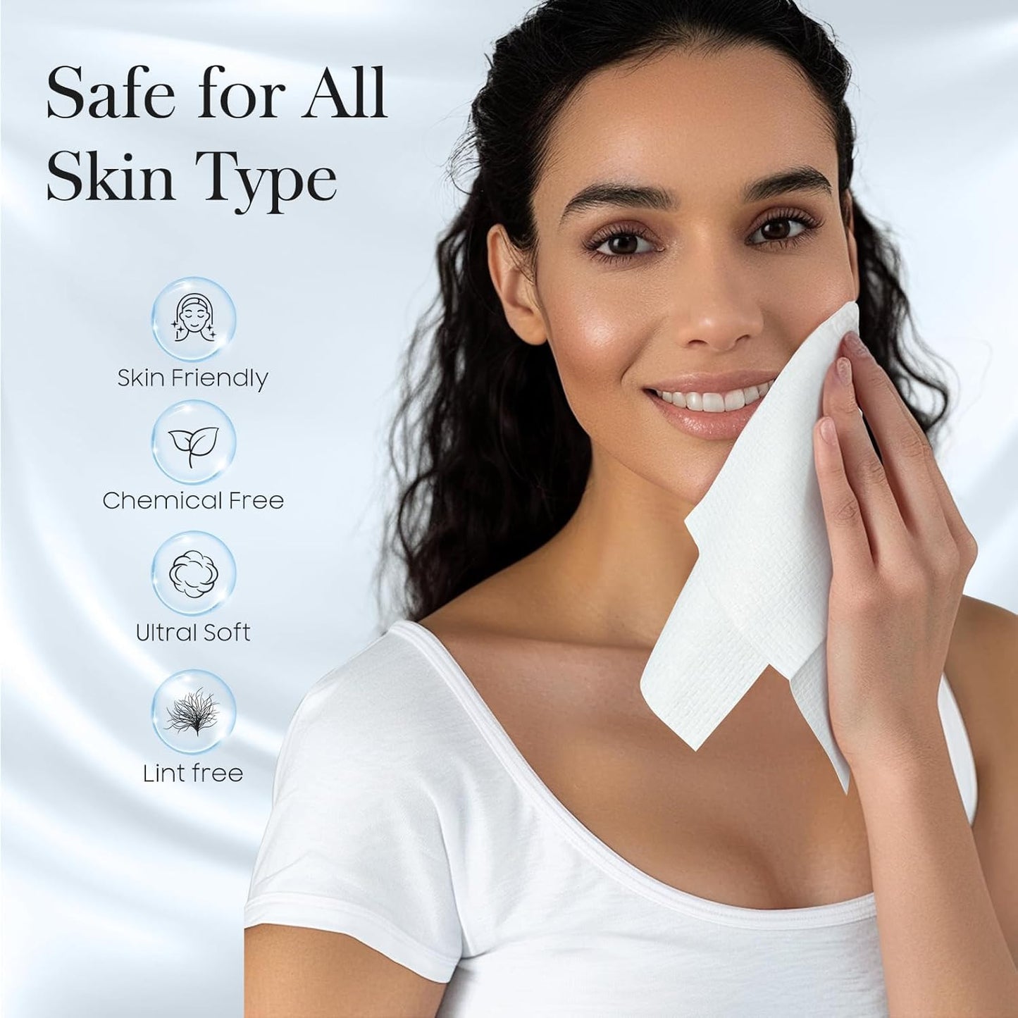 100 Count (2 Box) XL Disposable Face Towels 10” X 12”, 100% Viscose Fibre, Soft