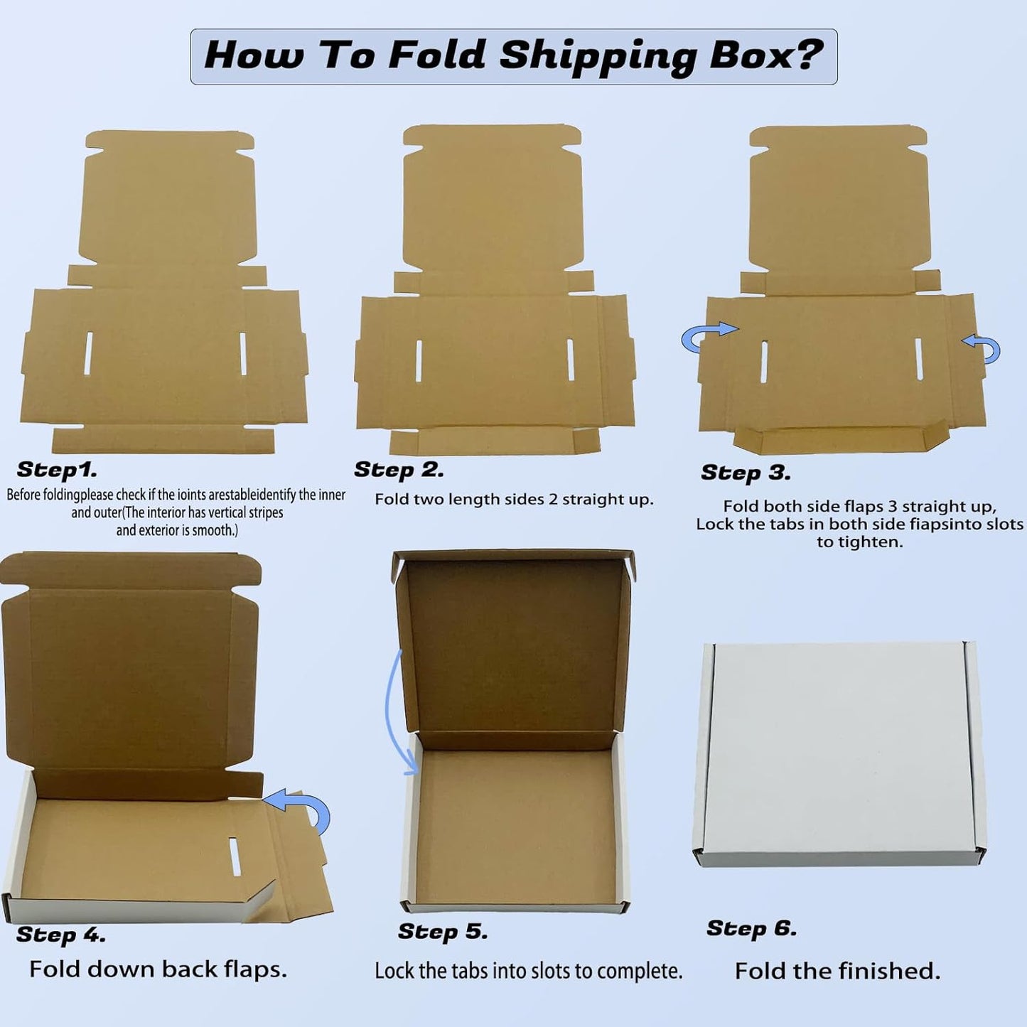 7X5X1.5 Inch White Shipping Boxes 50 Pack, Small Corrugated Cardboard Mailer Box