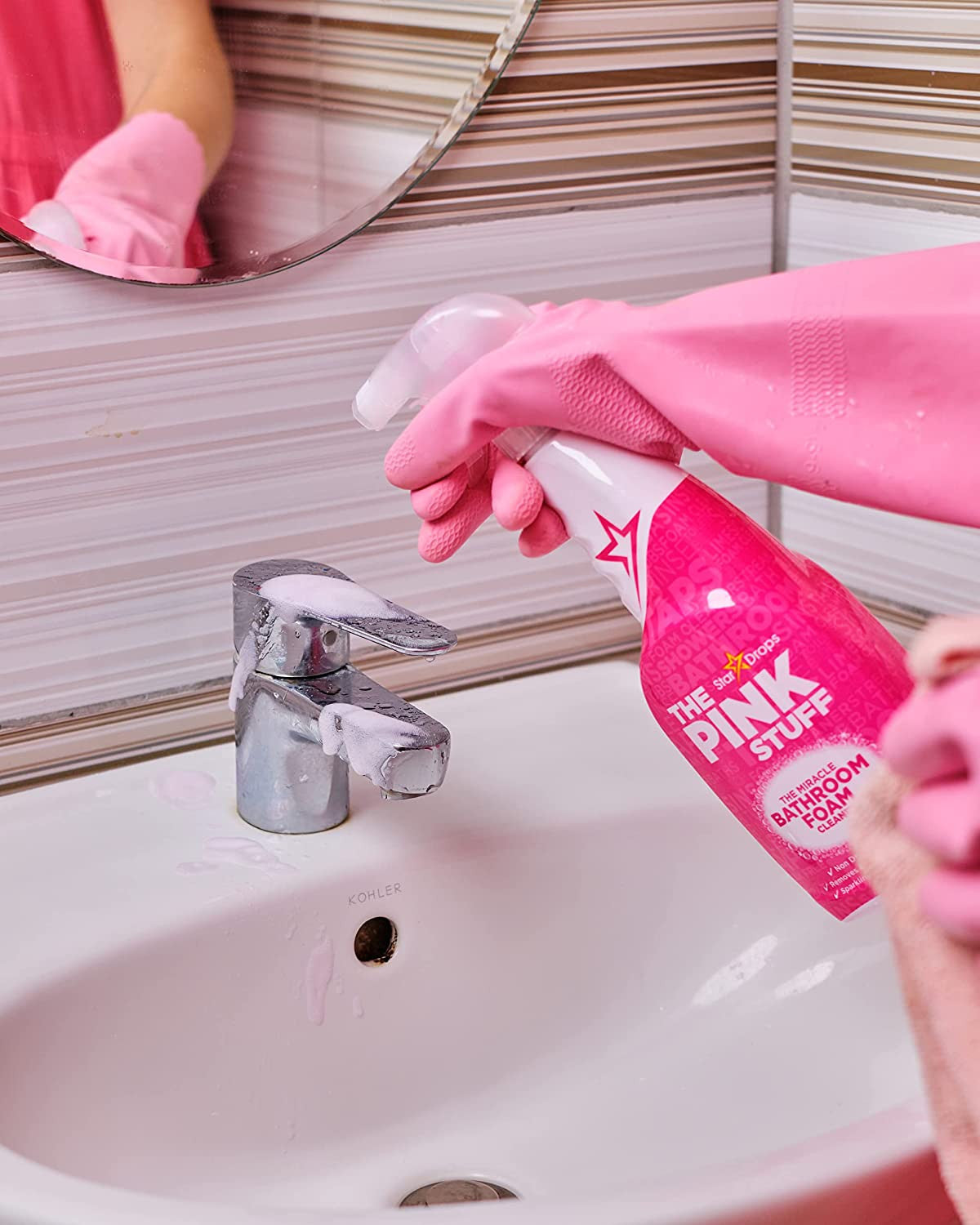 - the Pink Stuff -Bathroom Foam Cleaner and Cream Cleaner Bundle (1 Bathroom Foa