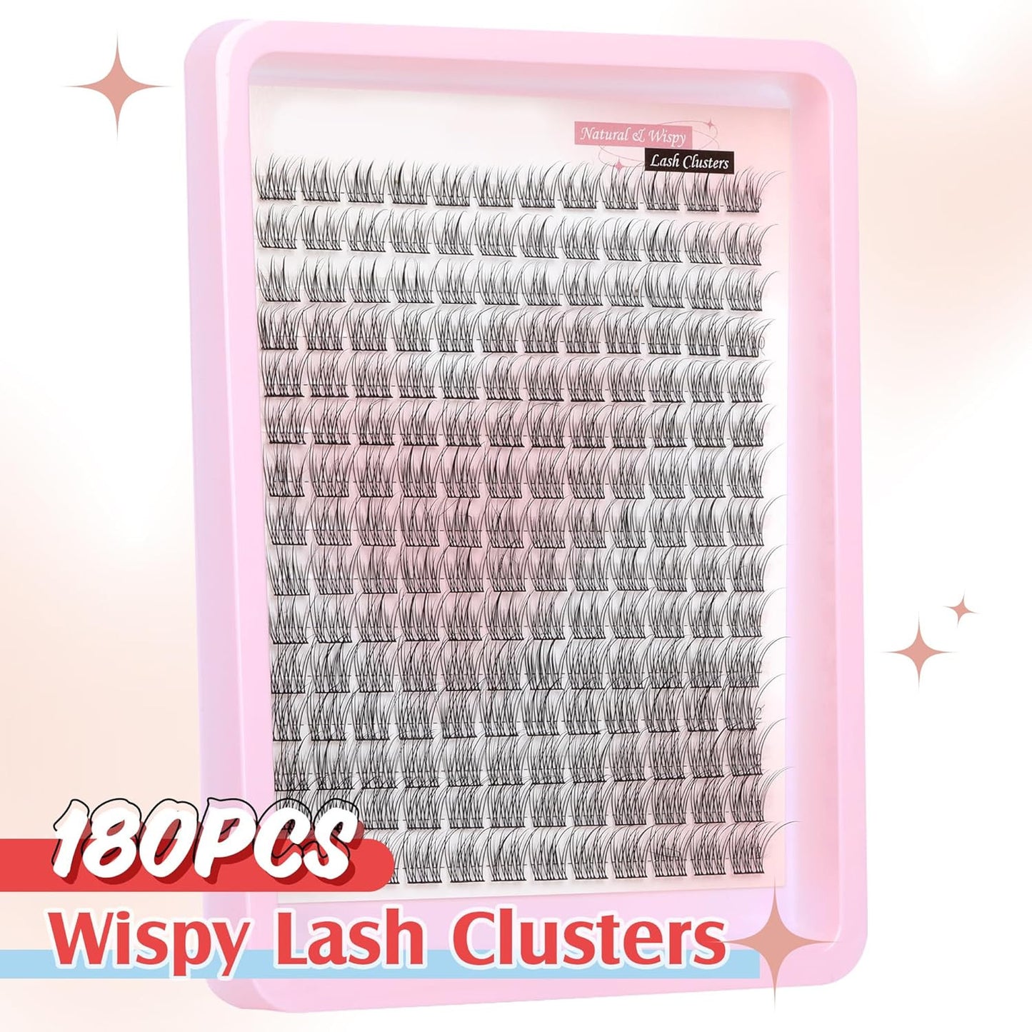 Wispy Lash Clusters Natural Cluster Lashes 180Pcs 9-12MM Individual Eyelash Exte