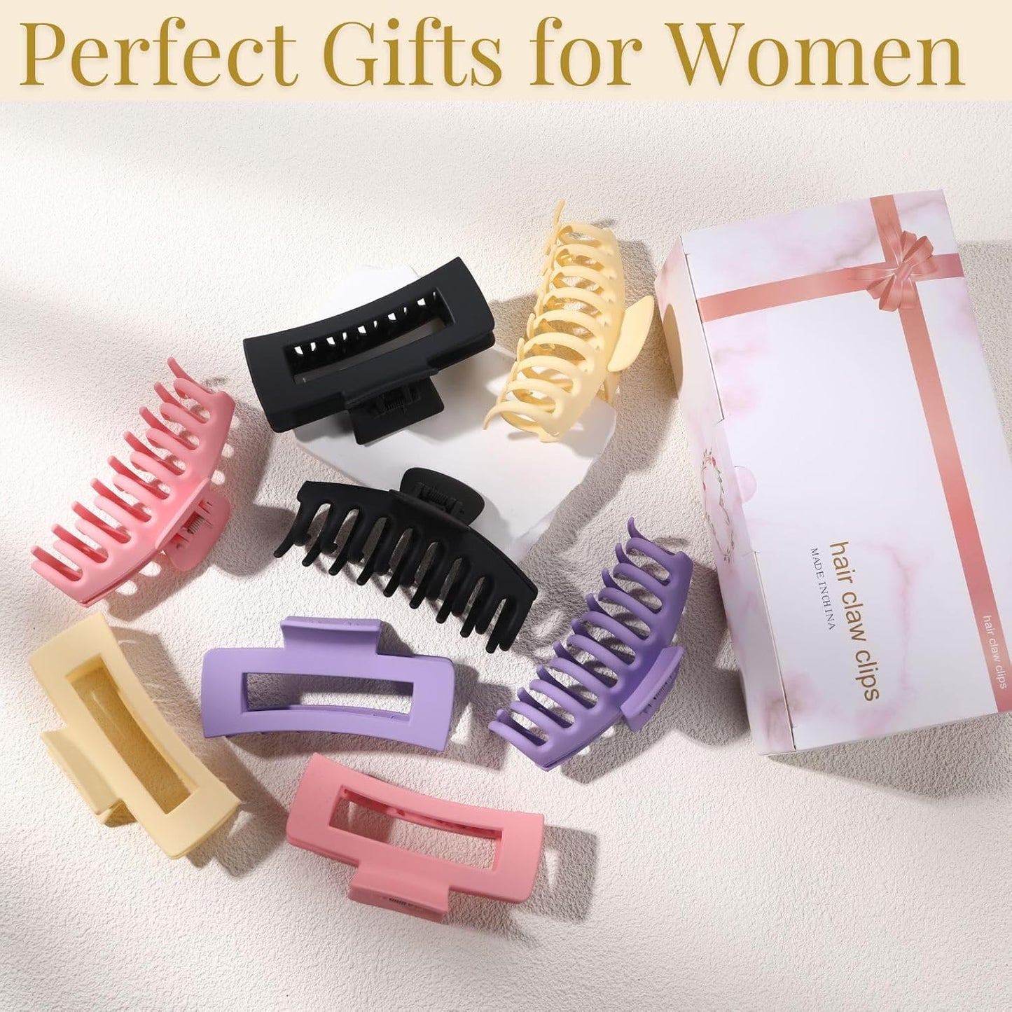 8 Pack Hair Clips for Women 4.3 Inch Large Hair Claw Clips for Women Thin Thick