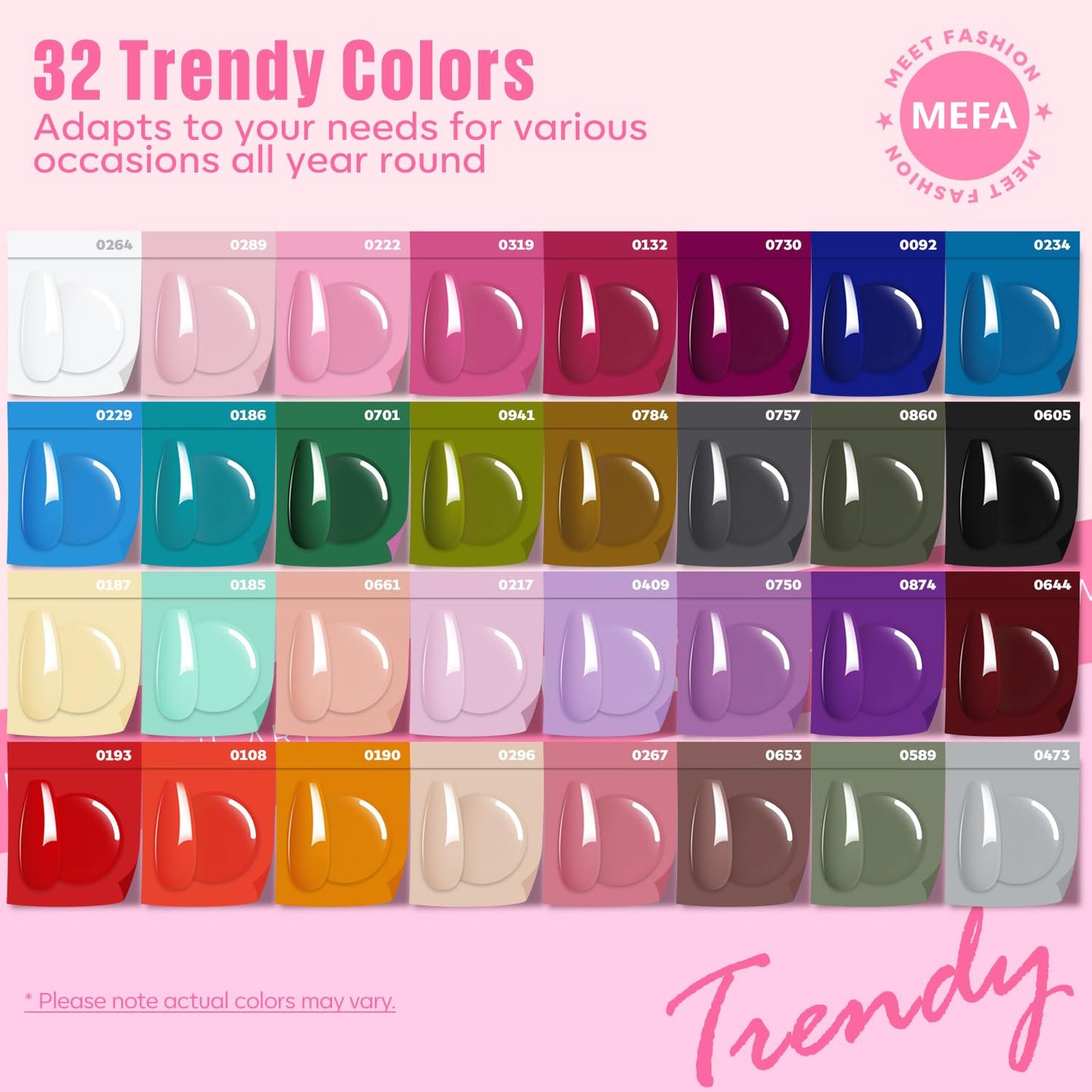 32 Colors Gel Nail Polish Kit with U V Light, 54 Pcs Nude Pink Popular Gel Nail