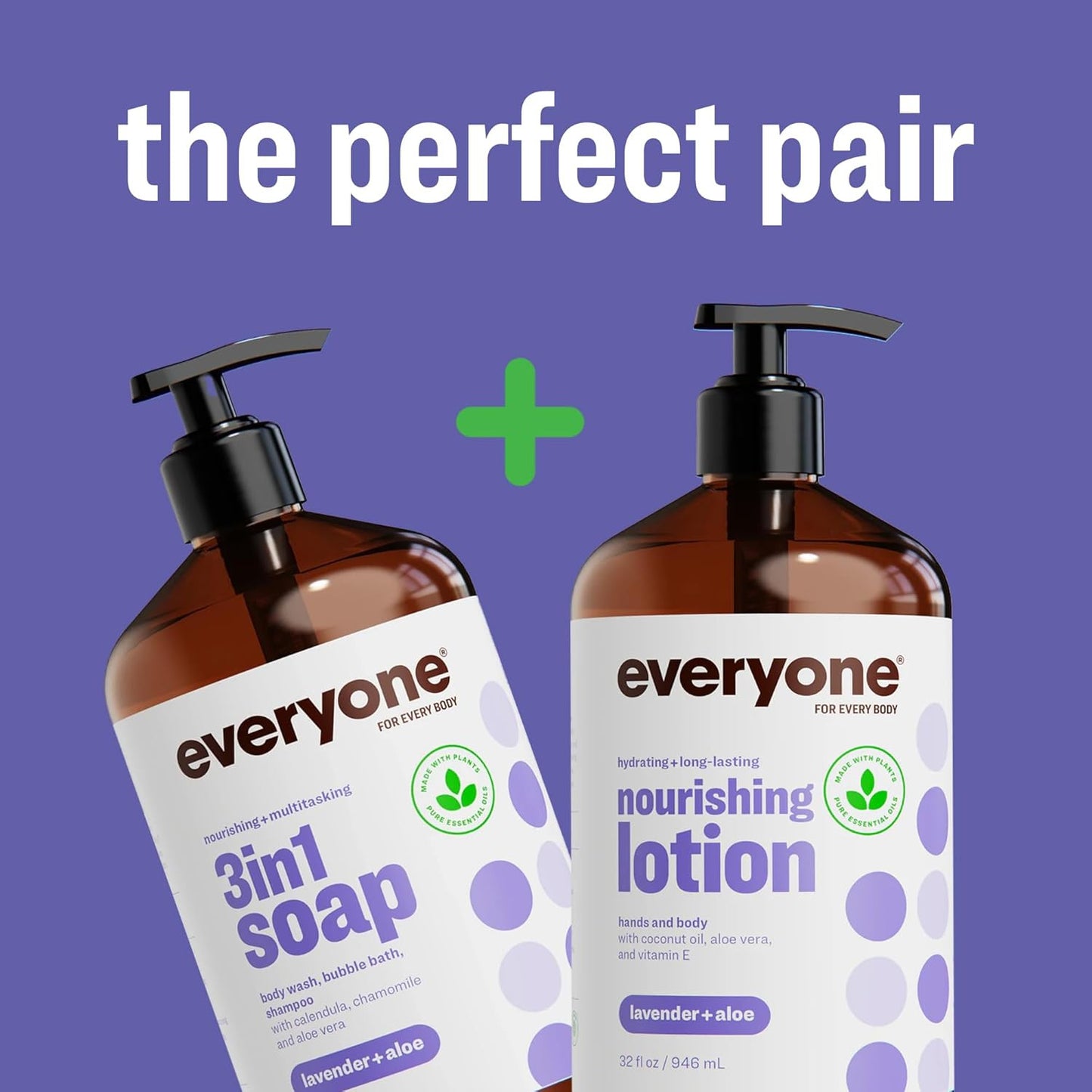 3-In-1 Soap, Body Wash, Bubble Bath, Shampoo, 32 Ounce (Pack of 2), Lavender and