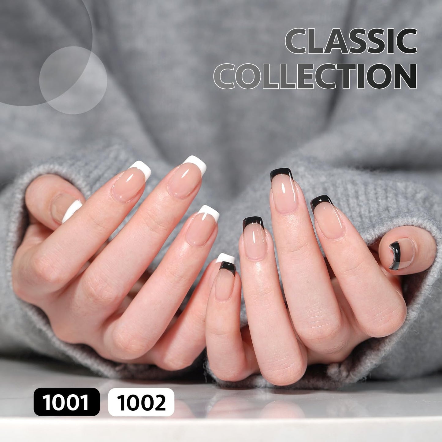White Red Black Gel Nail Polish Set, 6 Colors Brown Pink Nude Soak off UV Light