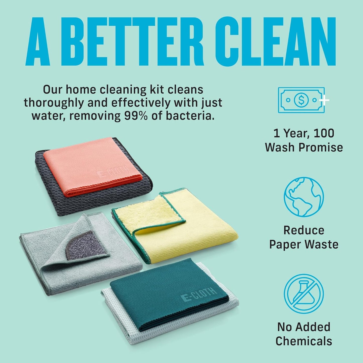 6-Pc Home Cleaning Essentials, Contains Multiple Microfiber Cleaning Cloths for