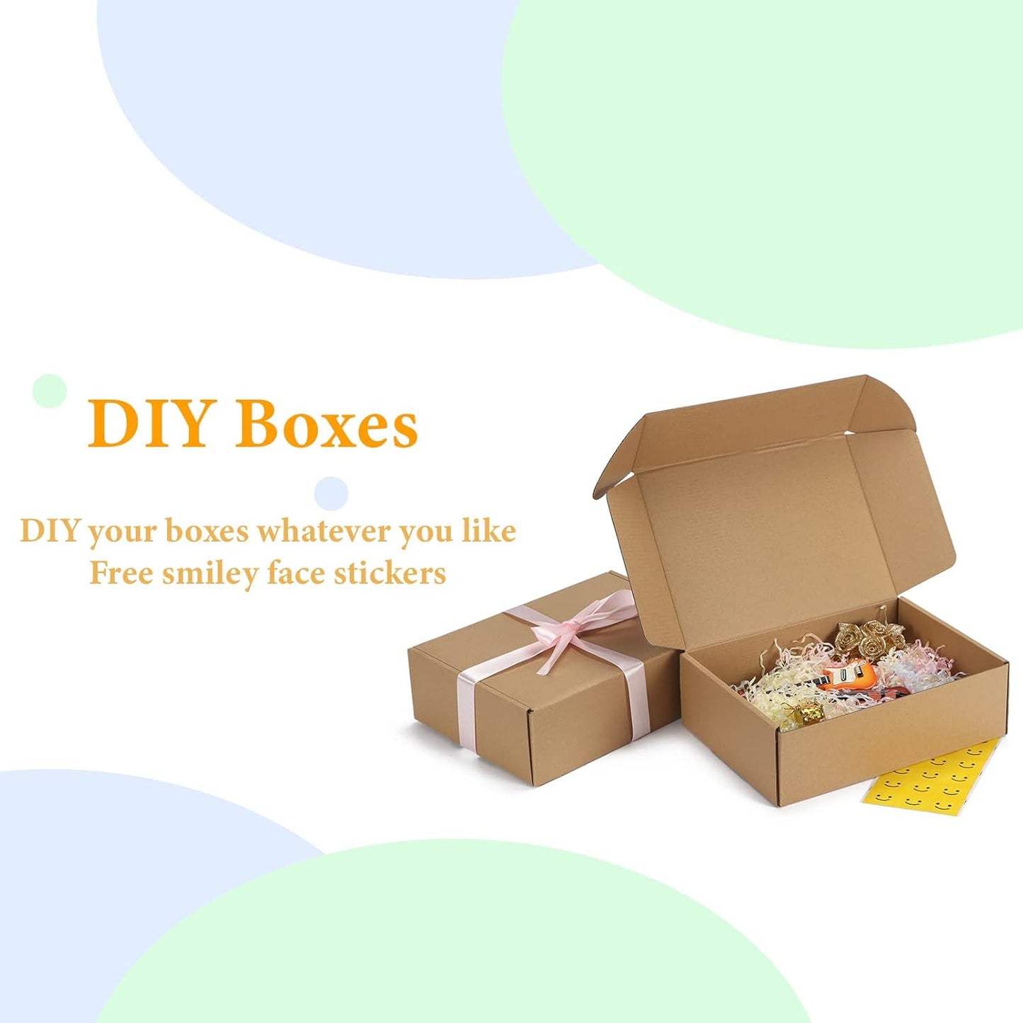 10X7X3 Inches Shipping Boxes Pack of 25, Corrugated Cardboard Box for Mailing Pa