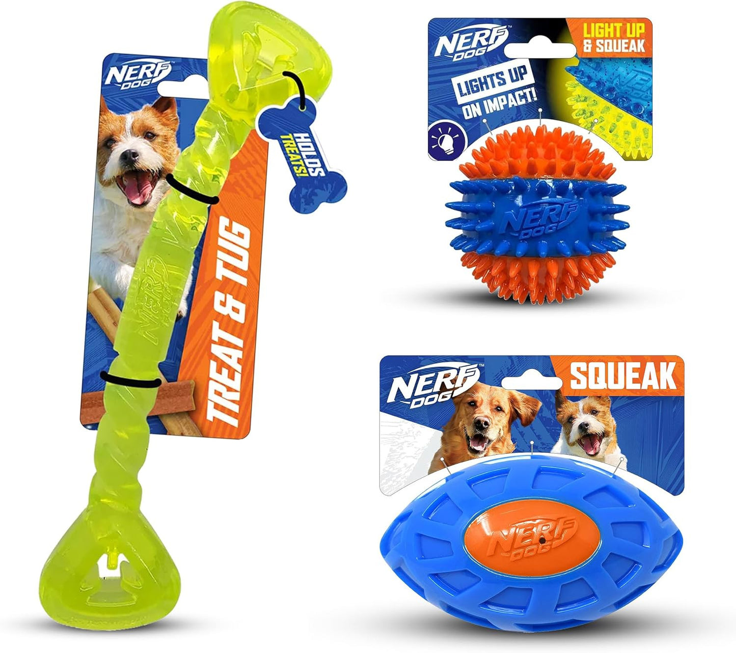 Toy Gift Set, 3-Piece Set of Outdoor Dog Toys for Tug and Fetch, Includes Spike