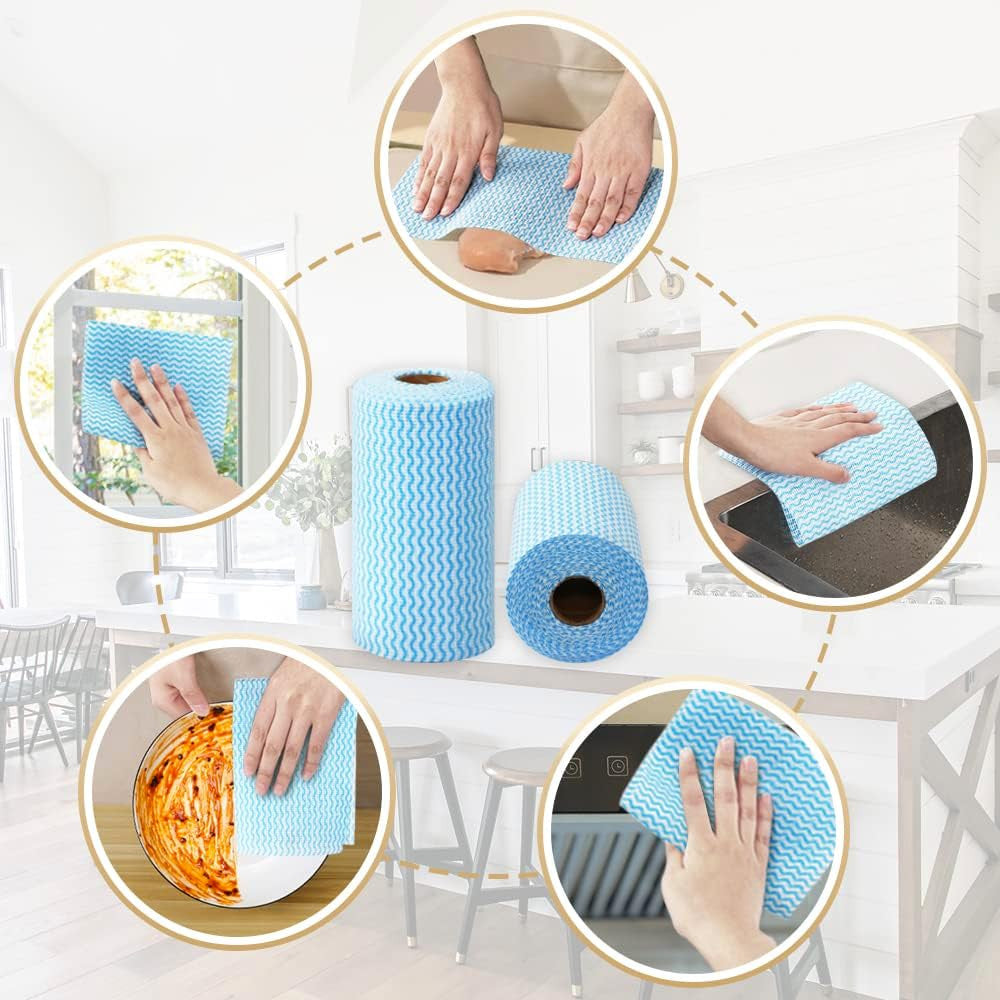 2 Pack Upgraded Reusable Cleaning Cloths Extra Thick Durable Disposable Cleaning