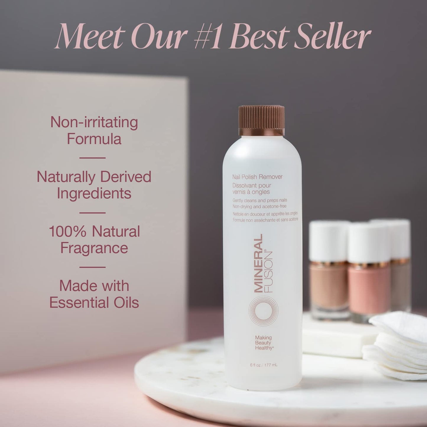 Acetone Free Nail Polish Remover, Gentle, Non-Drying, Regular & Gel Polish, 6 Fl