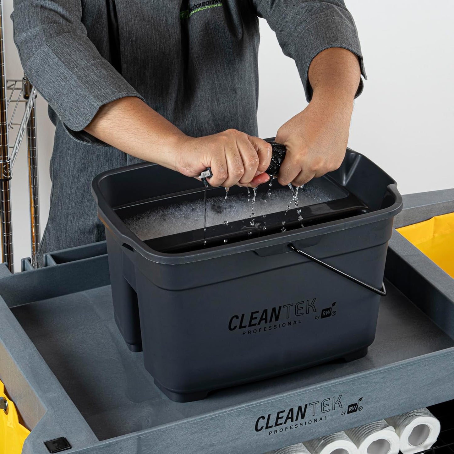 -Clean Tek Professional 19 Quart Cleaning Bucket, 1 Bucket with Comfortable Hand
