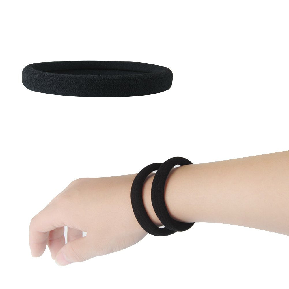 20 PCS Thick Seamless Hair Ties for Curly Heavy and Long Hair Brown Hair Elastic