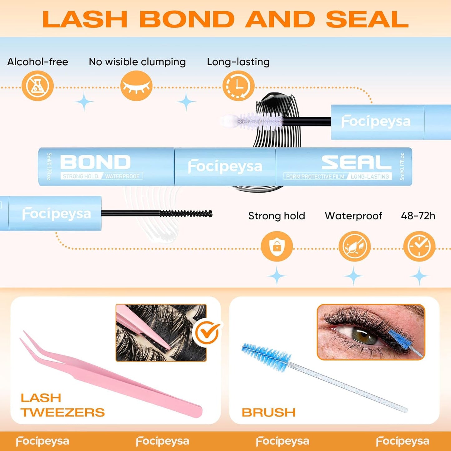 Volume Eyelash Clusters Kit with Spike Lash Cluster Bottom Individual Lash Exten