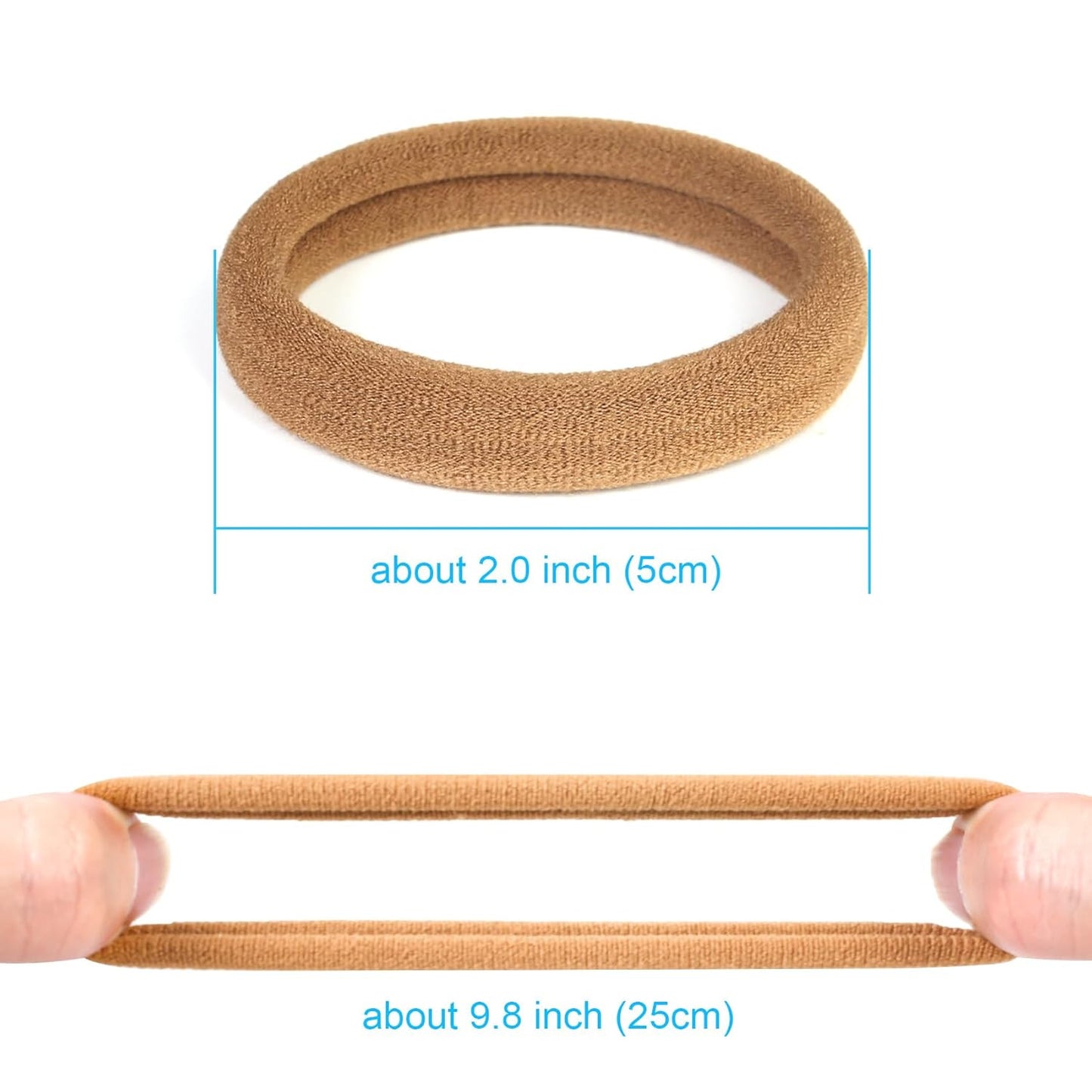 50PCS Seamless Hair Ties for Women Thick Hair, Soft Pony Tails, Large Elastic Ha