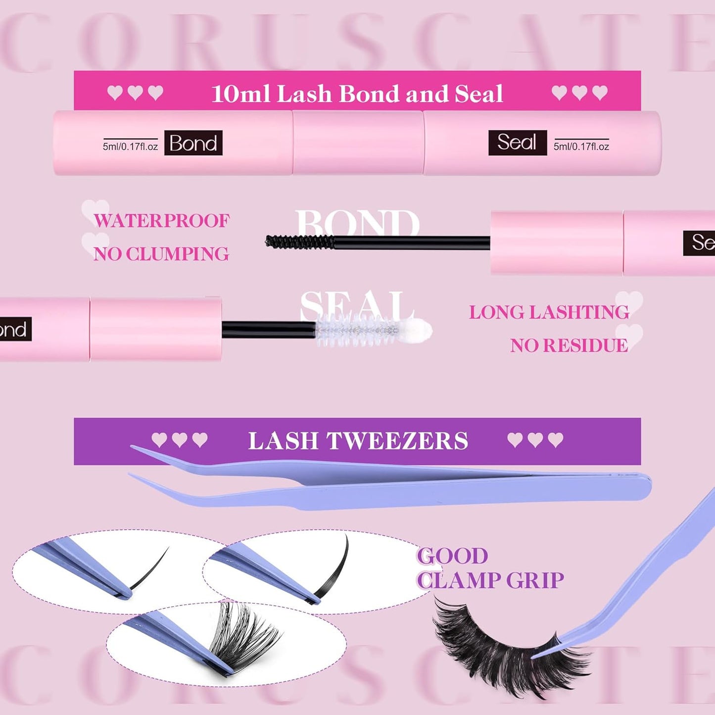 100D Lash Clusters Kit with Bottom Lashes Spikes DIY Lash Extension Kit Thick Cl