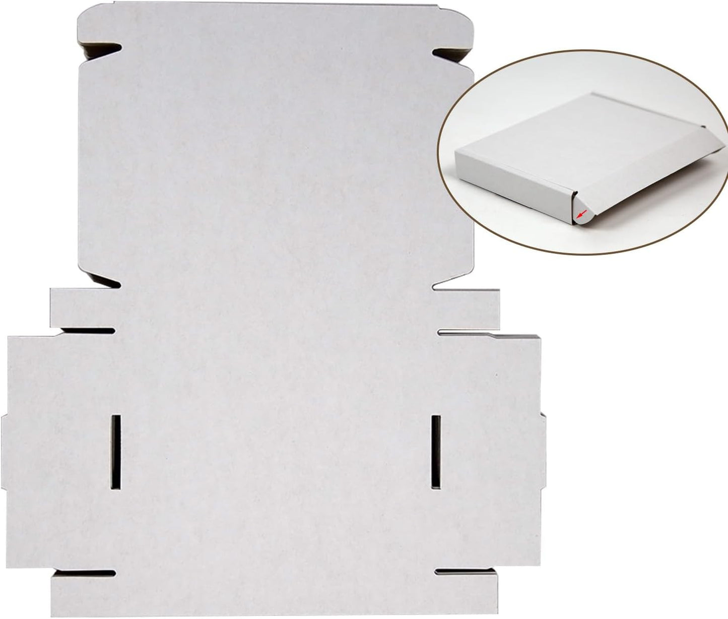 50 Pack 7X5X1 Inches Small Shipping Boxes, White Corrugated Cardboard Boxes, Mov