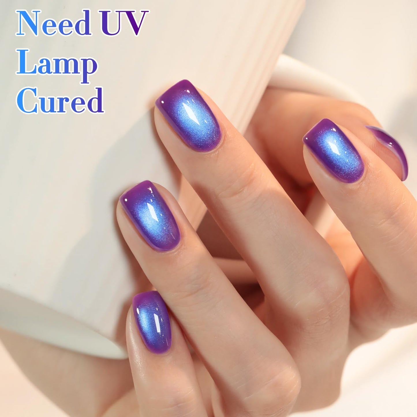 0.5 OZ Cat Eye Gel Polish with Magnet 15ML Holographic Glitter Shimmer Transluce