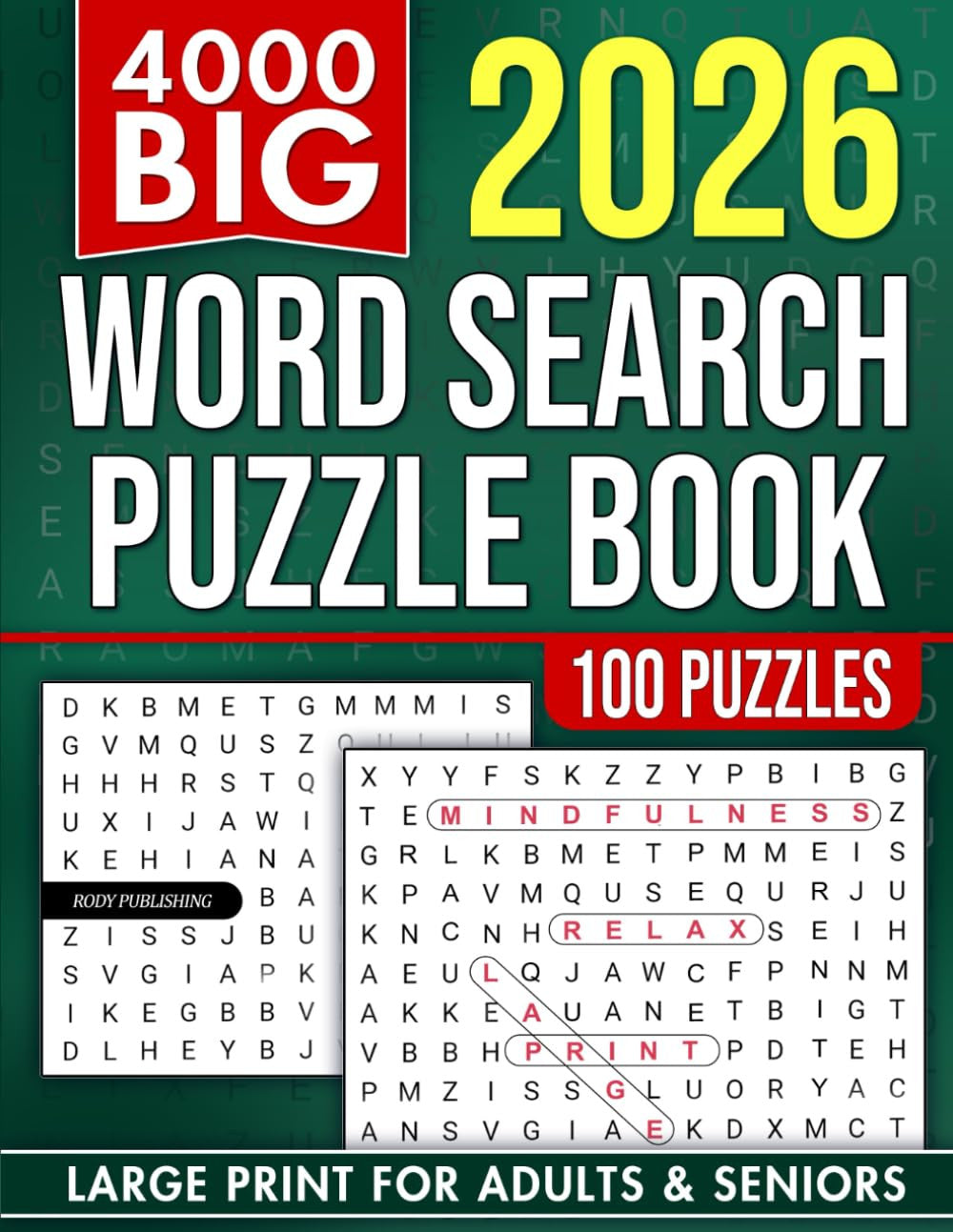 4000 Big Word Search Book for Adults and Seniors with 100 Puzzles: Large Print W