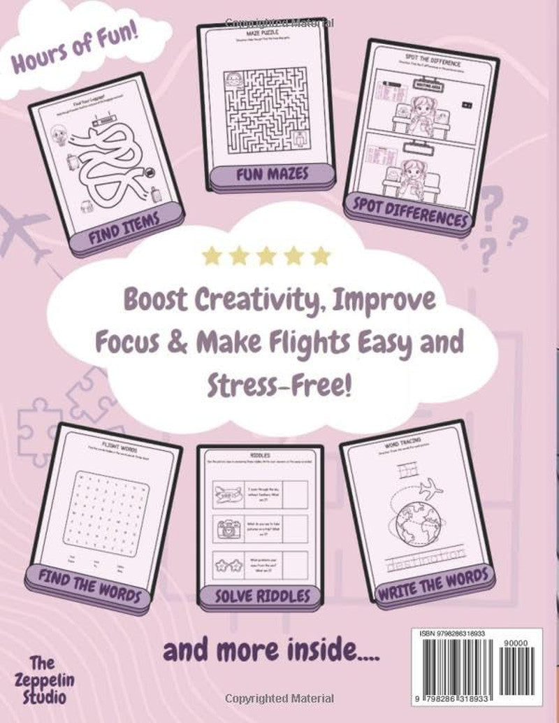Airplane Activity Book for Girls Ages 4-8: 222+ Puzzles, Games and Brain Teasers
