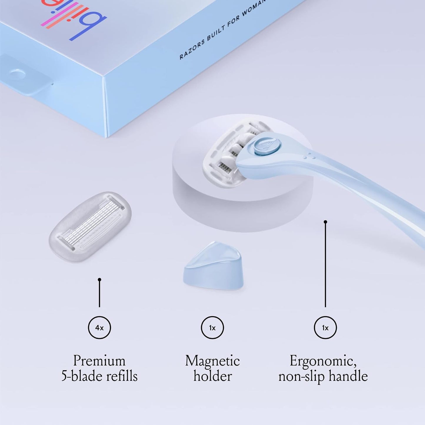 Women'S Razor Kit with 5 Blades + Dermaplane Starter Kit with 3 Refill Blades fo