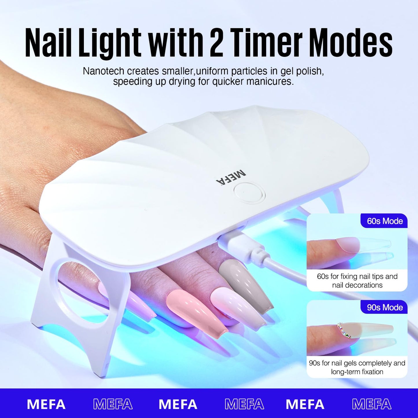 19 Pcs Gel Nail Polish Kit with U V Light, 12 Colors All Seasons Nude Milky Whit