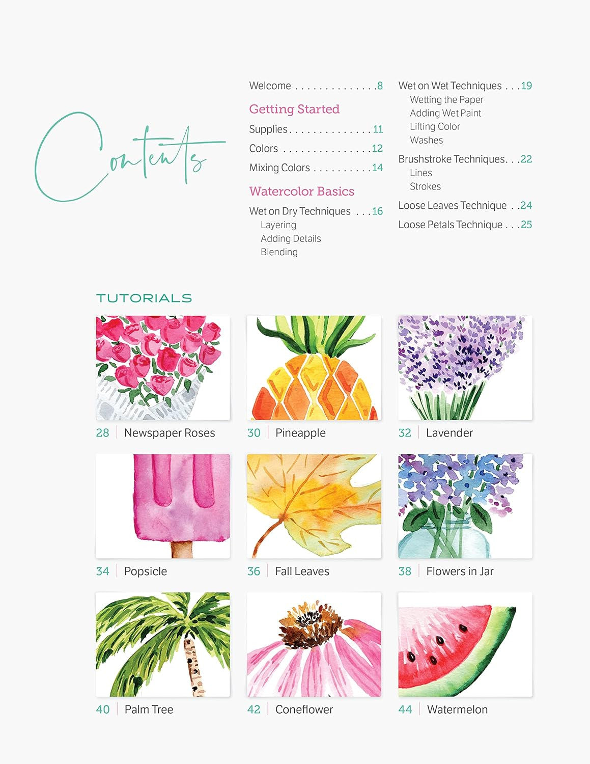 Watercolor the Easy Way: Step-By-Step Tutorials for 50 Beautiful Motifs Includin