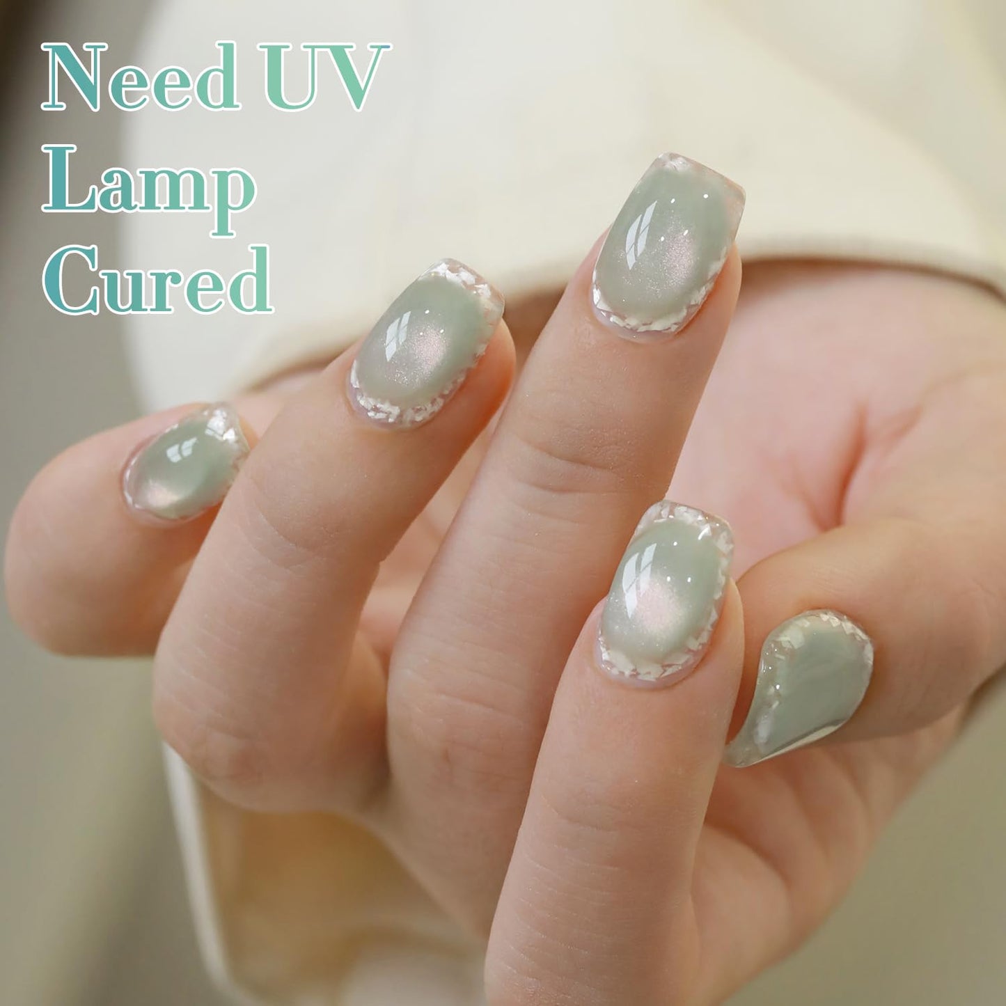0.5 OZ Cat Eye Gel Polish with Magnet 15ML Holographic Glitter Shimmer Transluce