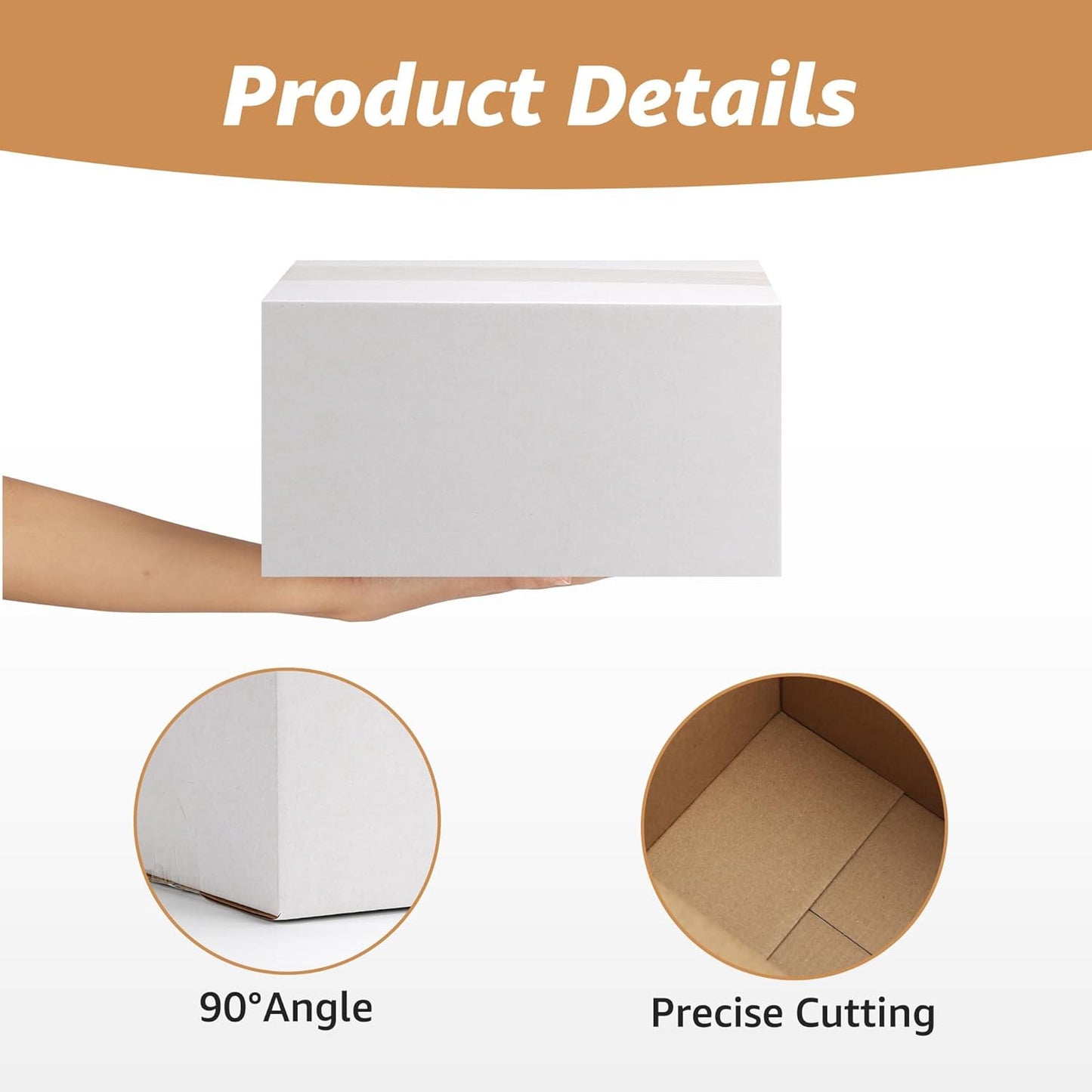 40 Pack 7X7X6 Shipping Boxes for Small Business, White Corrugated Cardboard Smal