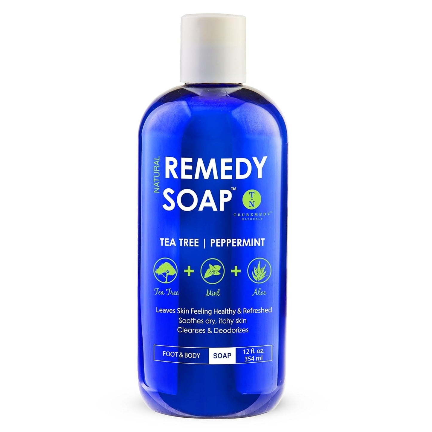 12 Oz Tea Tree Oil Body Wash - Invigorating Tea Tree Soap with Peppermint, Aloe,