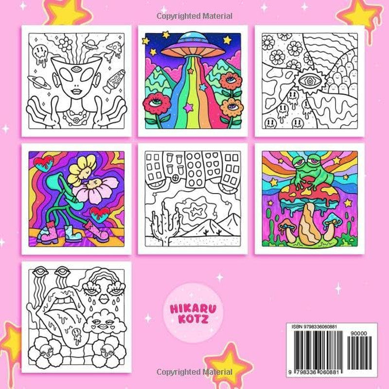 Trippy & Groovy: Psychedelic Coloring Book for Adults Featuring Mushrooms, Alien
