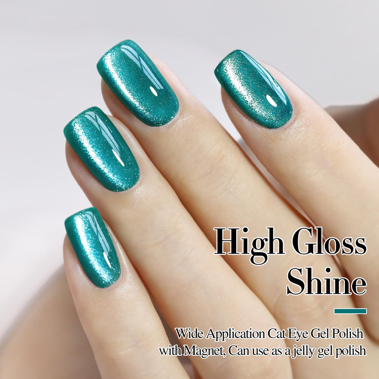 0.5 OZ Cat Eye Gel Polish with Magnet 15ML Holographic Glitter Shimmer Transluce