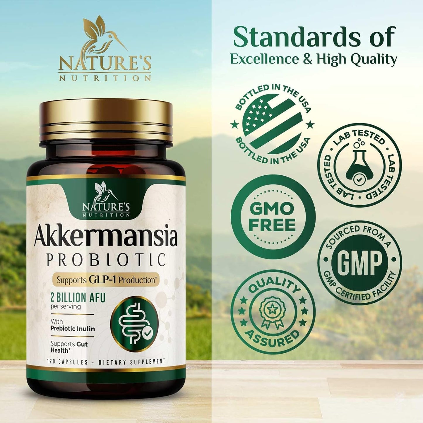 Akkermansia Probiotic Supplement for Women & Men, Akkermansia Muciniphila GLP 1