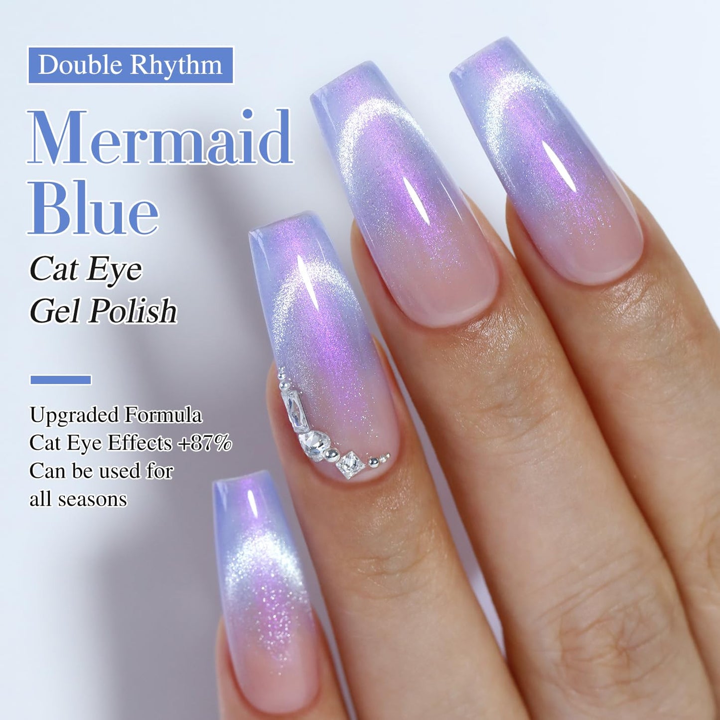 0.5 OZ Cat Eye Gel Polish with Magnet 15ML Holographic Glitter Shimmer Transluce