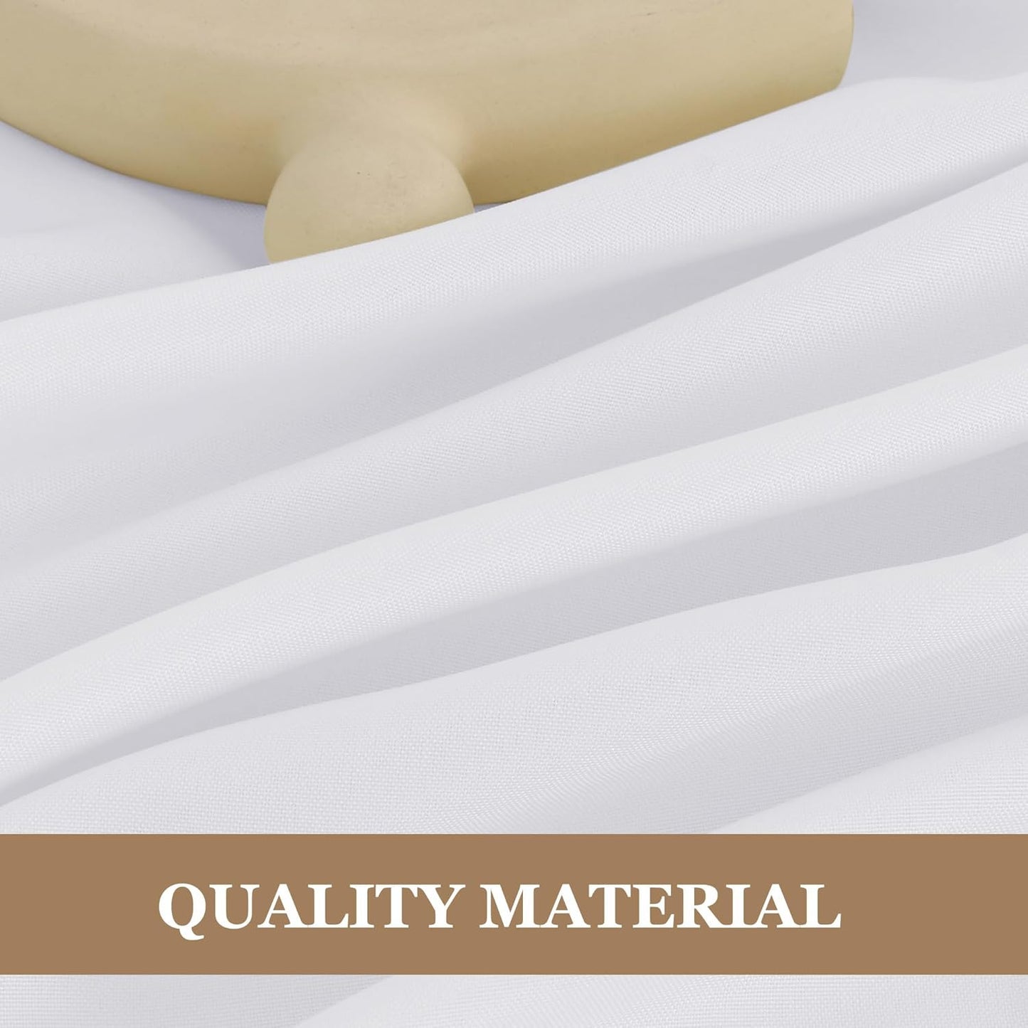 6 Pack White round Tablecloths - 120 Inches in Diameter - Stain Resistant and Wa