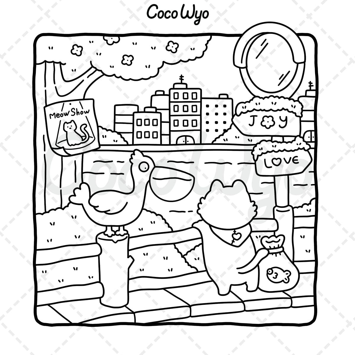 The Little Cat: Cozy Life of Kitty Coloring Book for Adults and Teens (Cozy & Cu