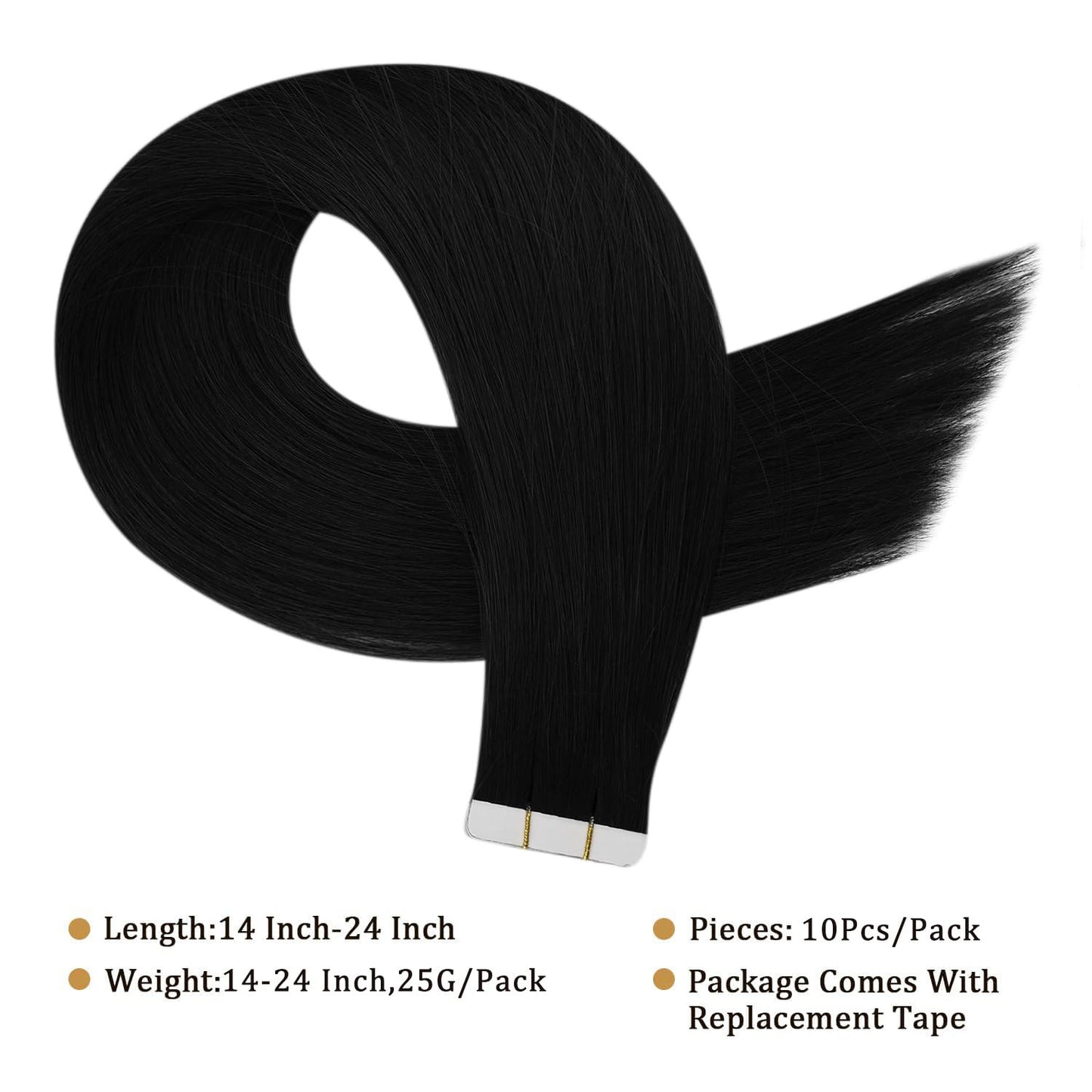 18Inch Black Virgin Tape in Hair Extensions Remy Tape in Human Hair Extensions C