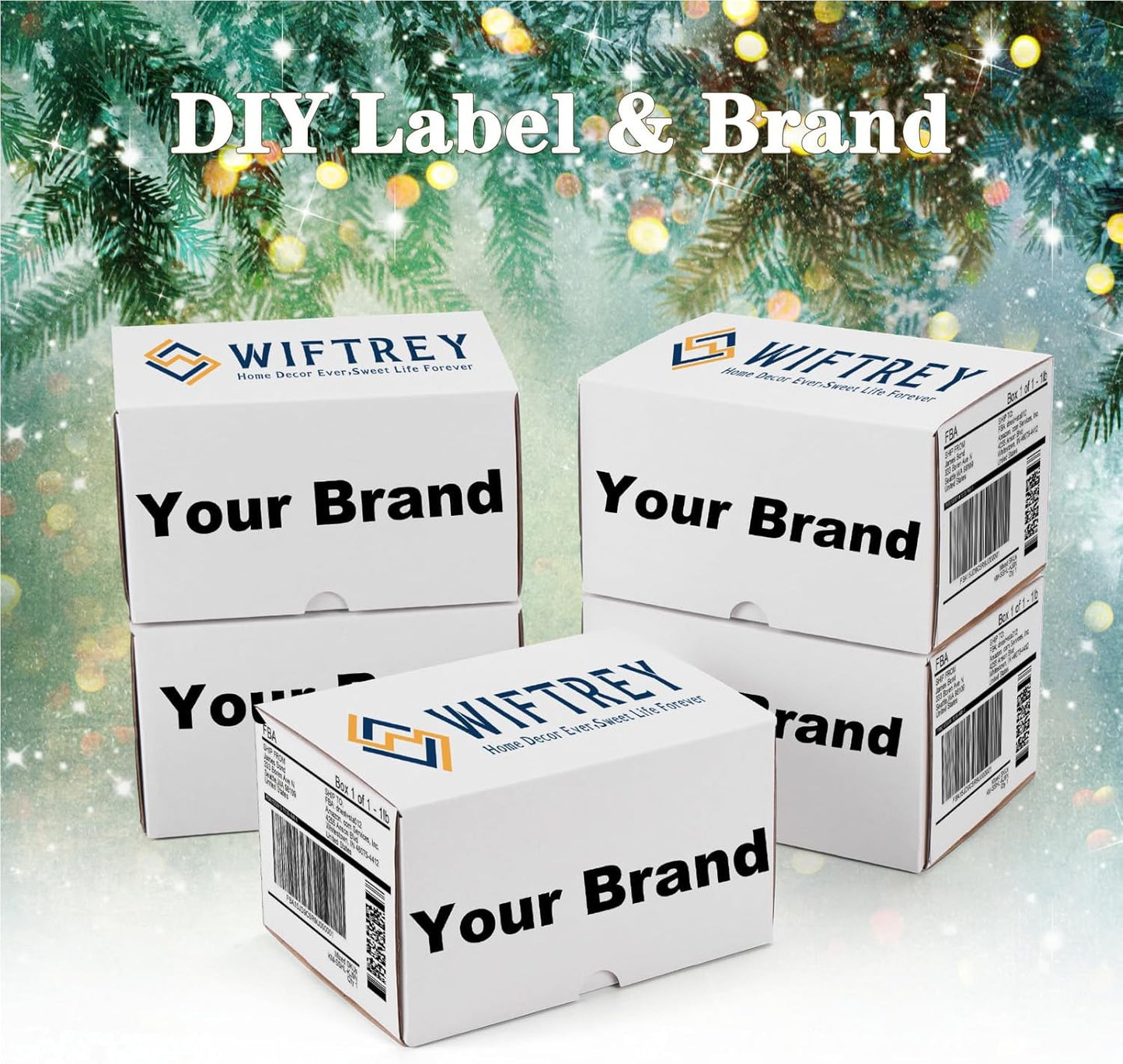 7X5X4 Small Shipping Boxes Set of 40, White Corrugated Cardboard Box Shipping Bo