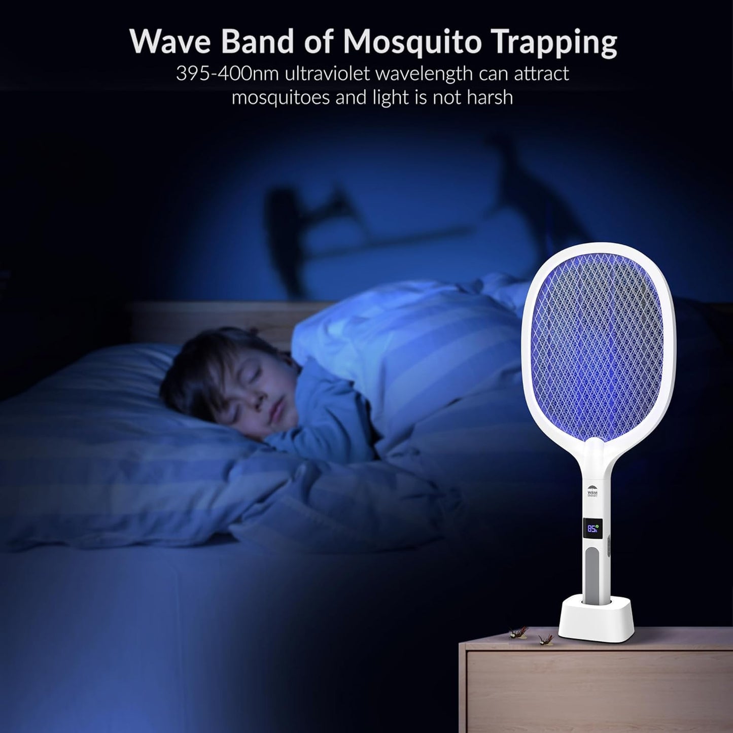 2 in 1 Electric Bug Zapper, Mosquitoes Trap Lamp & Racket, USB Rechargeable Elec