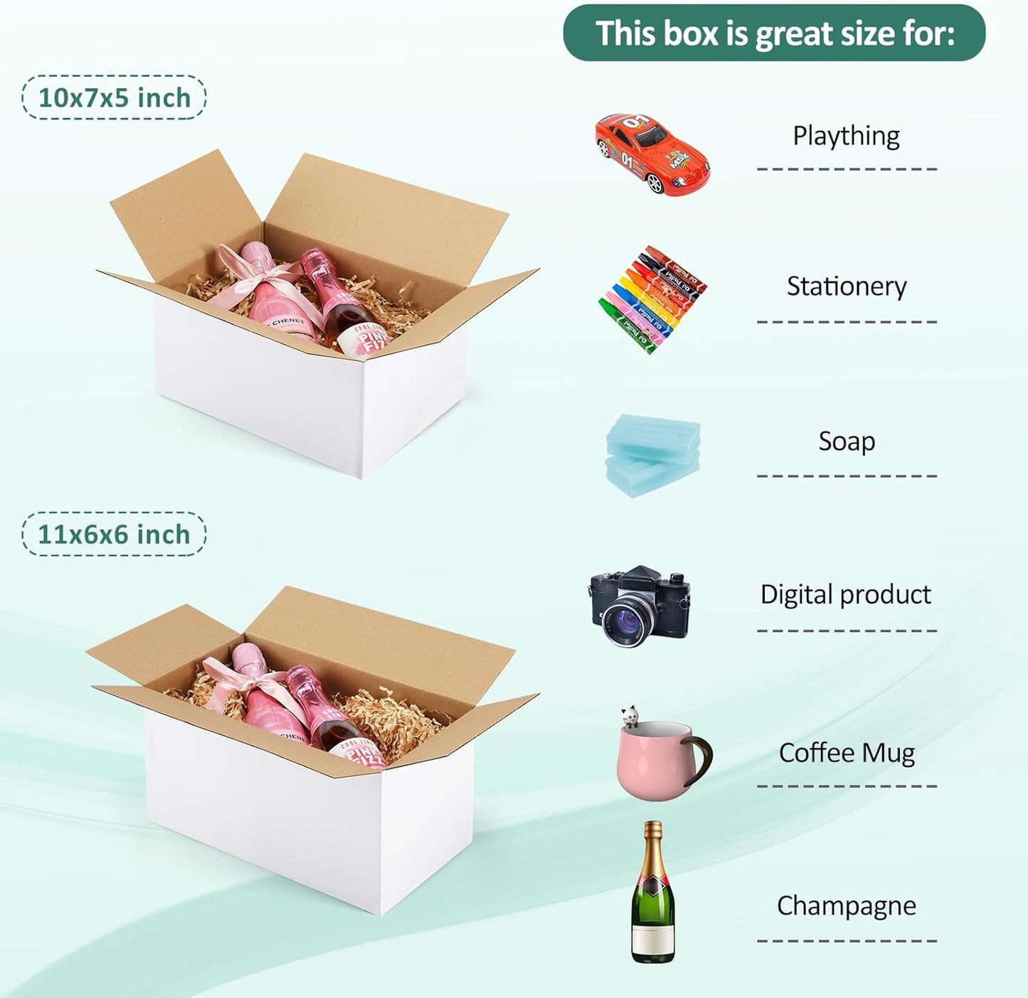 30 Pack Small Shipping Boxes Assorted Sizes, 10X7X5 & 11X6X6 15 PCS Each Small B