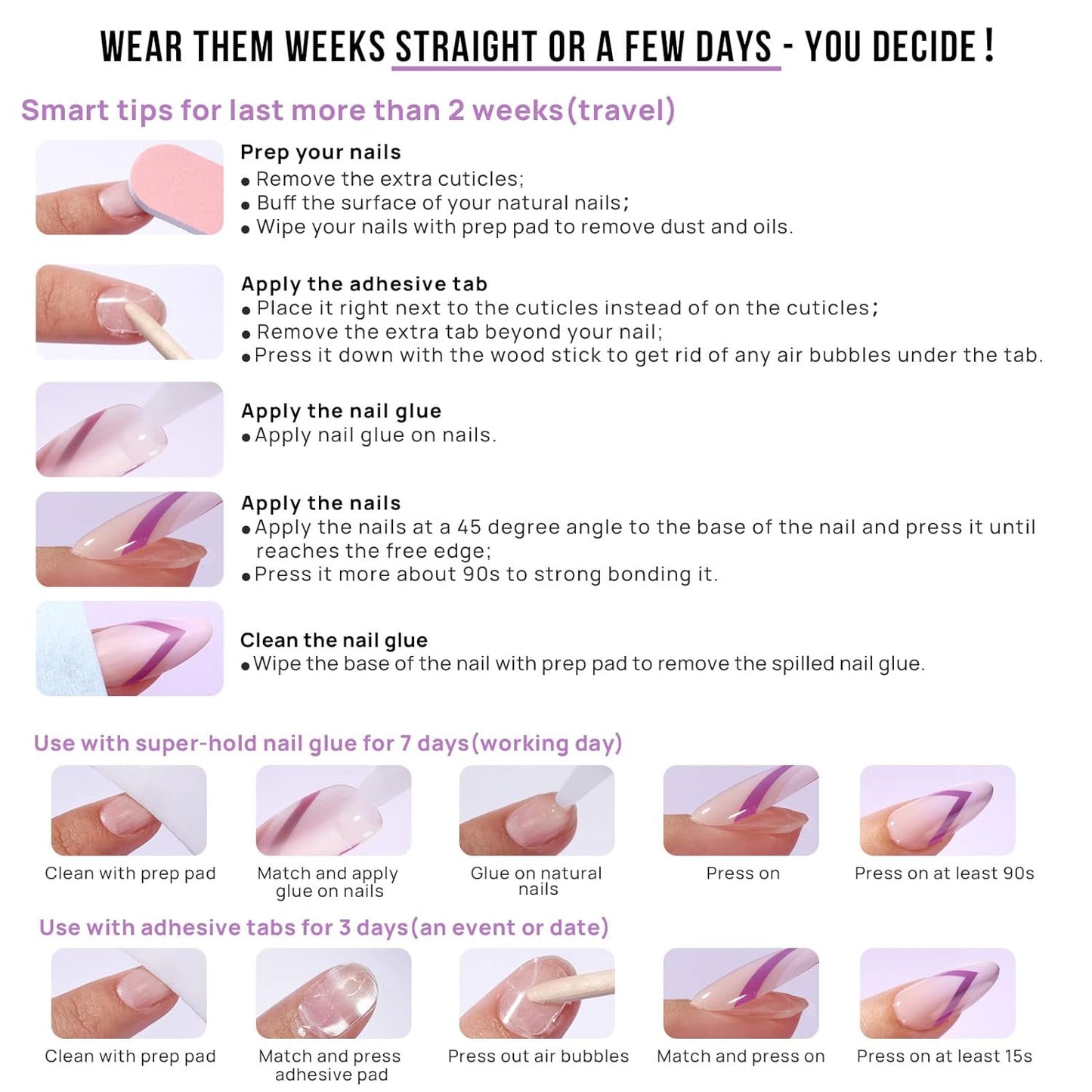 White Press on Nails Short - Soft Gel Press on Nails Almond, White Glue on Nails