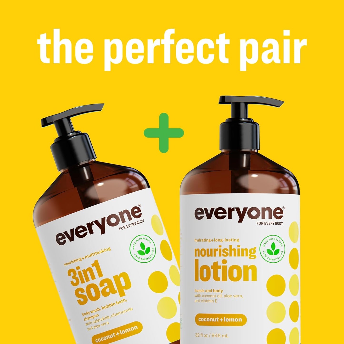 3-In-1 Soap, Body Wash, Bubble Bath, Shampoo, 32 Ounce (Pack of 2), Coconut and