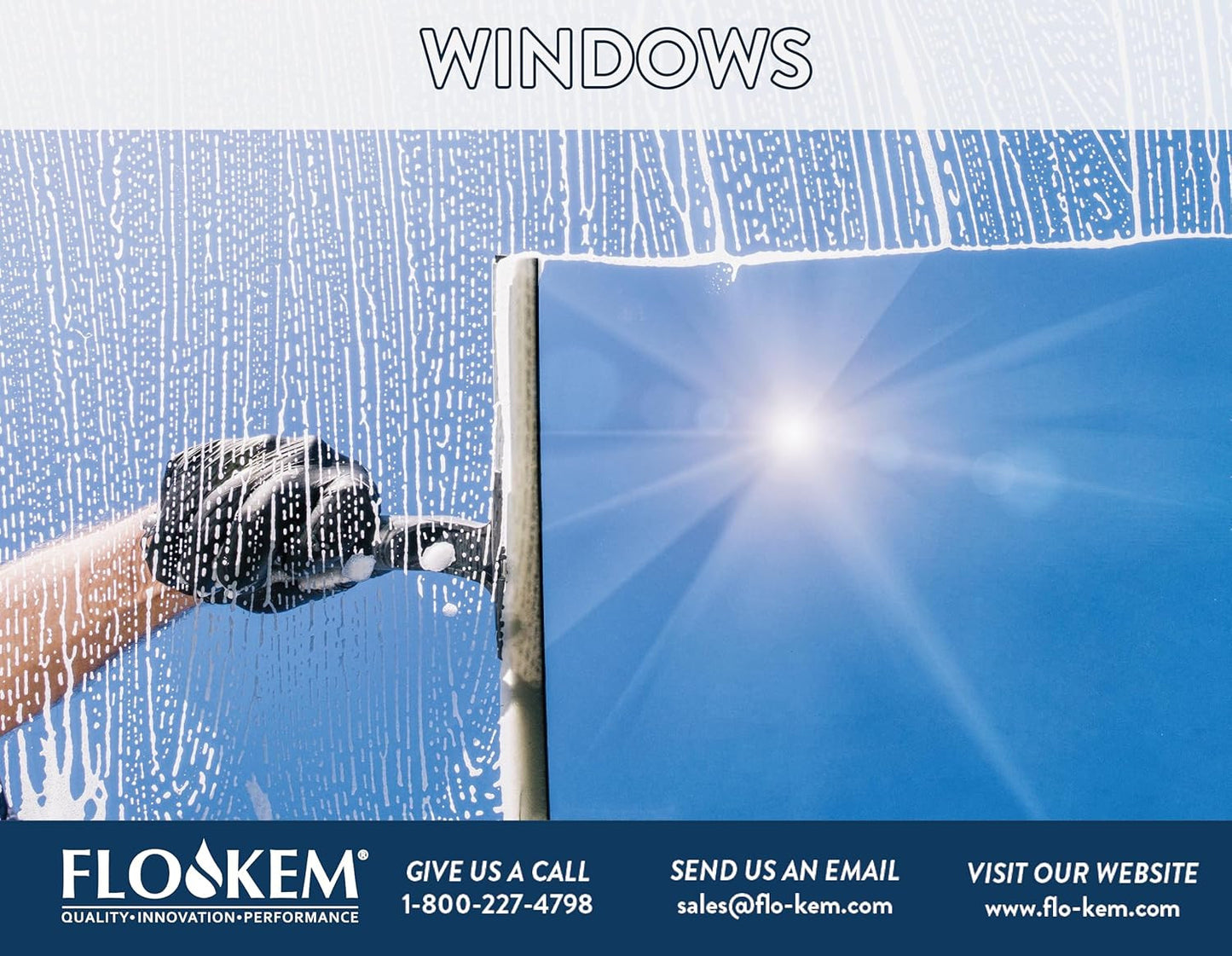 3480 Squeegee Window Cleaner - Concentrated Ammonia Free Non-Streak Cleaning Sol