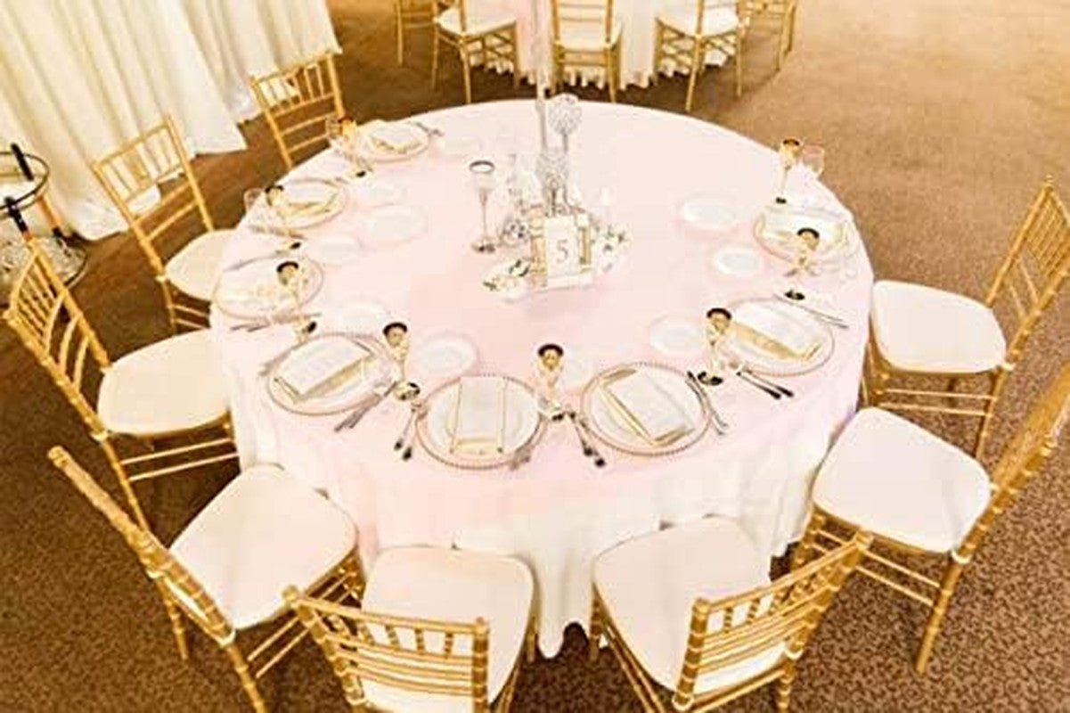 10 Pack round Table Cloths White round Tablecloth 120 Inch Washable Polyester Fa