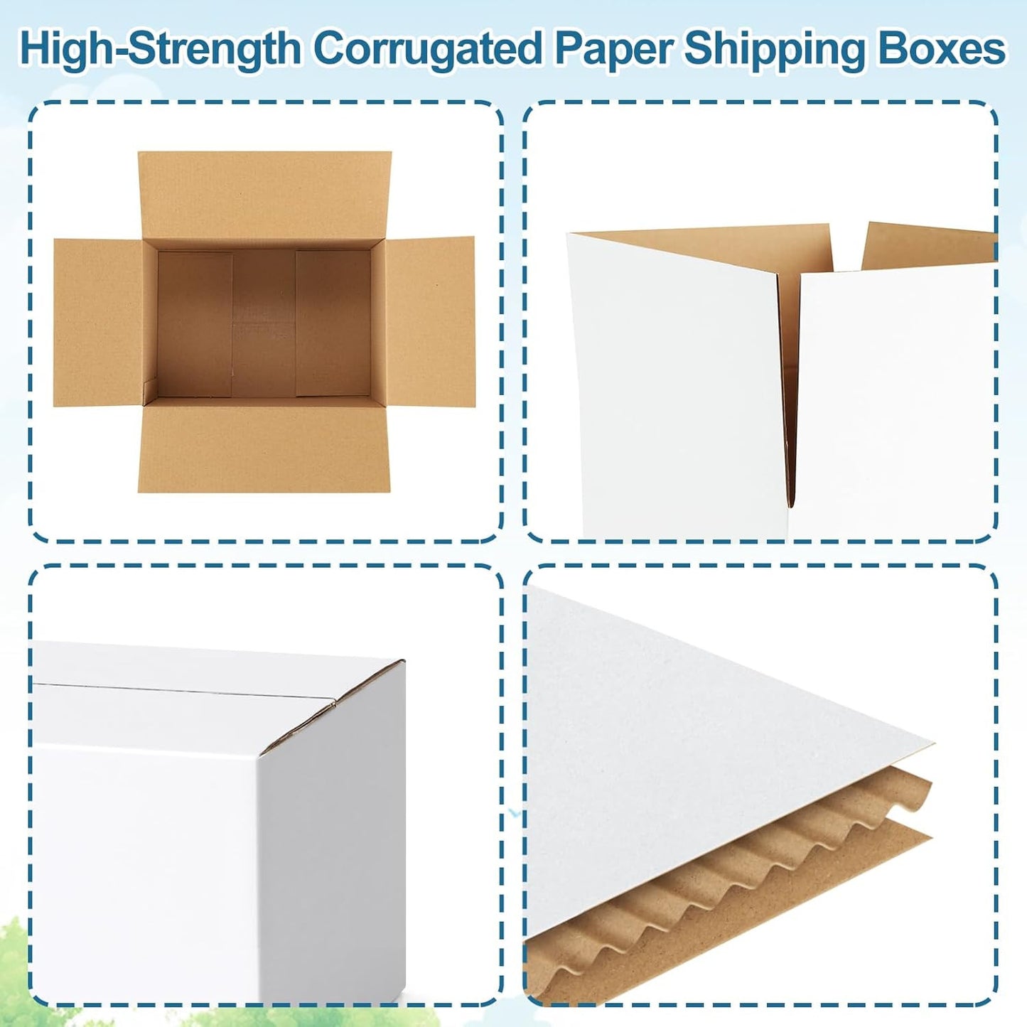 10 Pack 10X7X5 Inch Small Shipping Boxes White Corrugated Cardboard Boxes Mailer