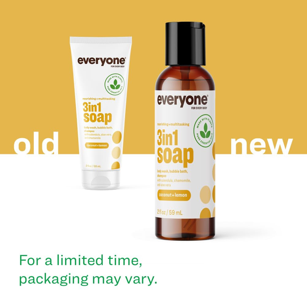 3-In-1 Soap Body Wash, Bubble Bath, Shampoo, Travel Size, 2 Ounce (Pack of 12),