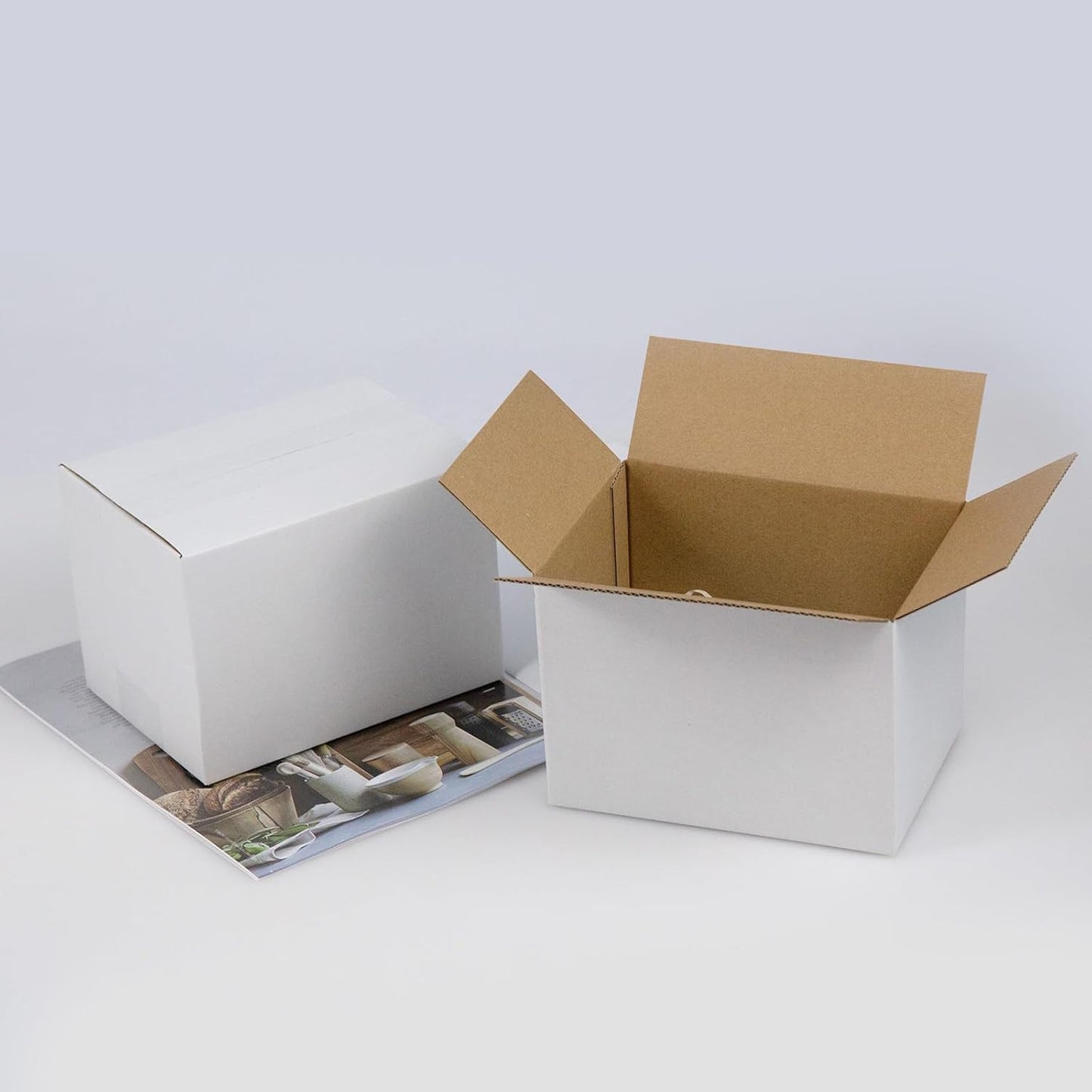 7X5X5 Inches Shipping Boxes Set of 40, White Corrugated Cardboard Box Literature