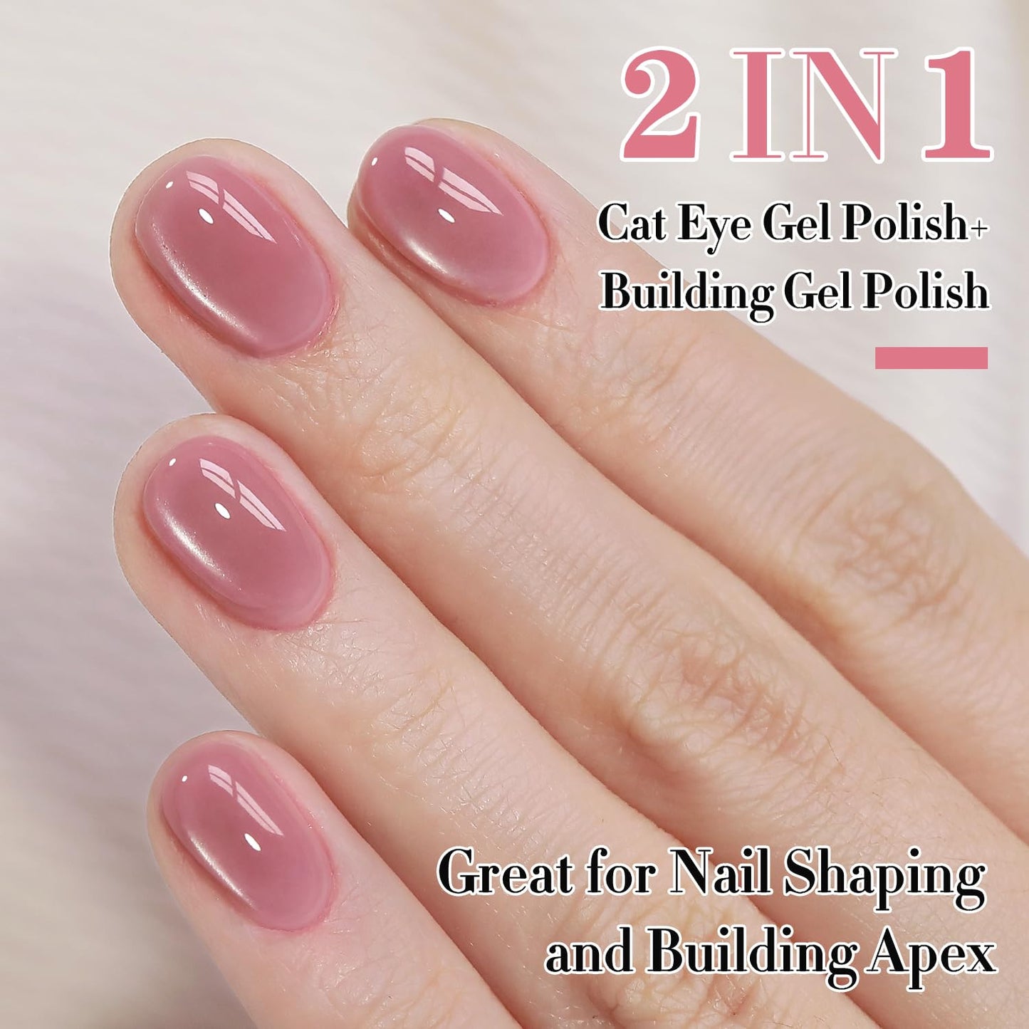 0.5 OZ Cat Eye Gel Polish with Magnet 15ML Holographic Glitter Shimmer Transluce