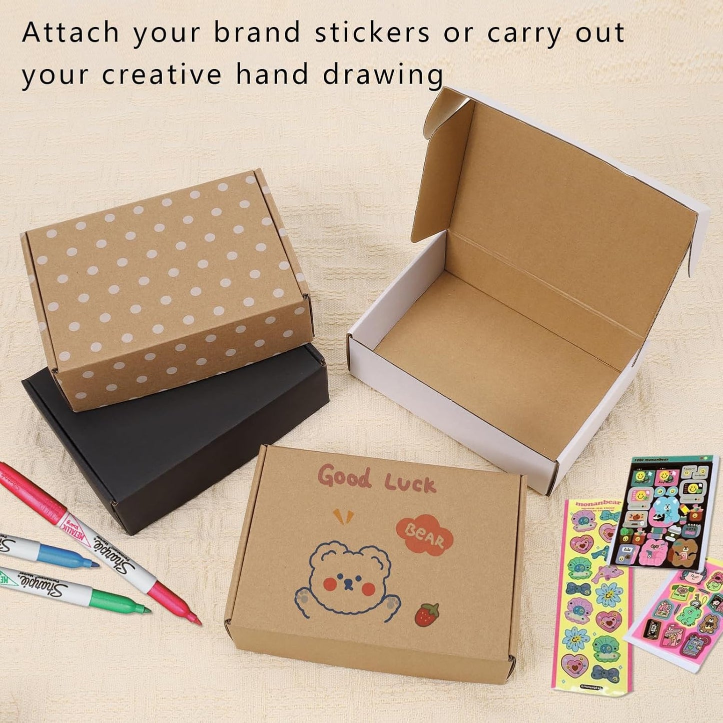 7X5X2" 50 Pack Corrugated Cardboard Boxes Small Shipping Box for Packaging Small