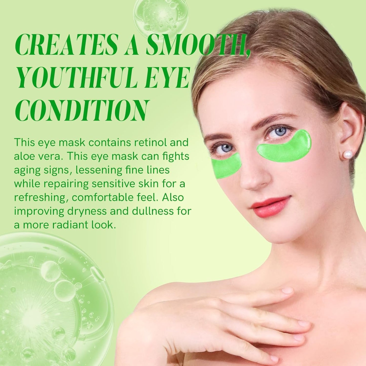 Under Eye Patches with Retinol and Aloe Vera Eye Mask for Dark Circles and Puffi