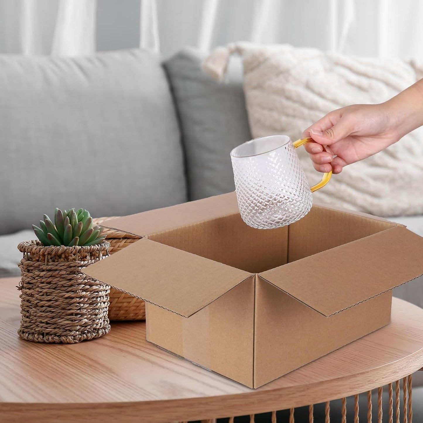 25 Pack Shipping Boxes 10X7X5 Inch Cardboard Box Mailers, Kraft Corrugated Maile